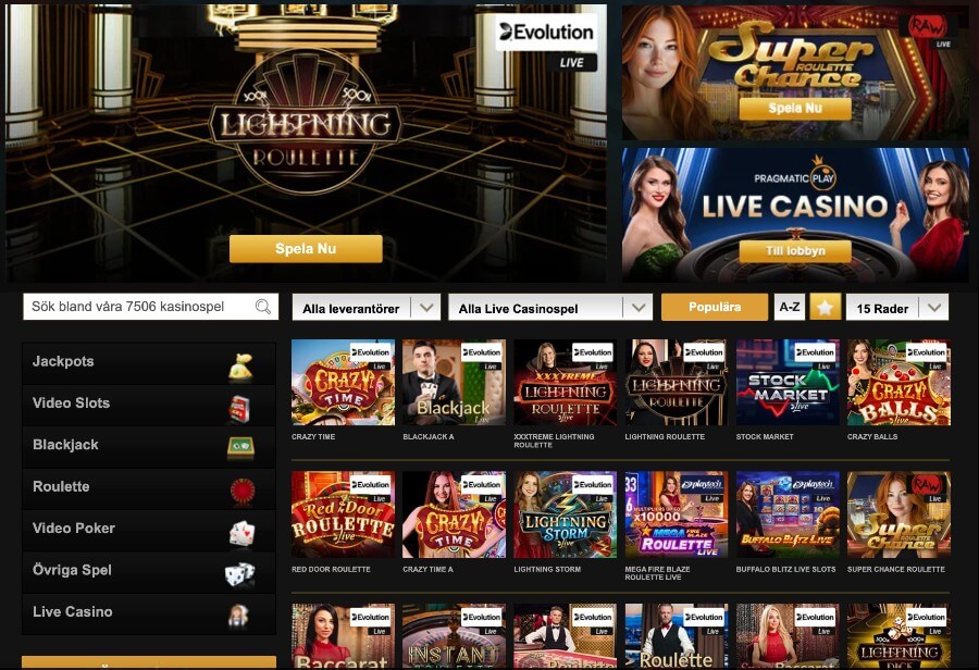 Videoslots Live Casino