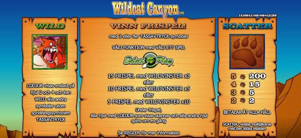 Wildcat Canyon Slot Free Spins