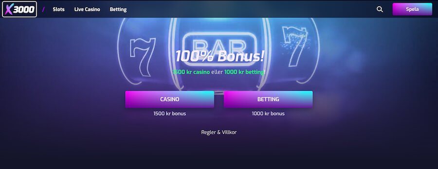 X3000 Casino Bonus